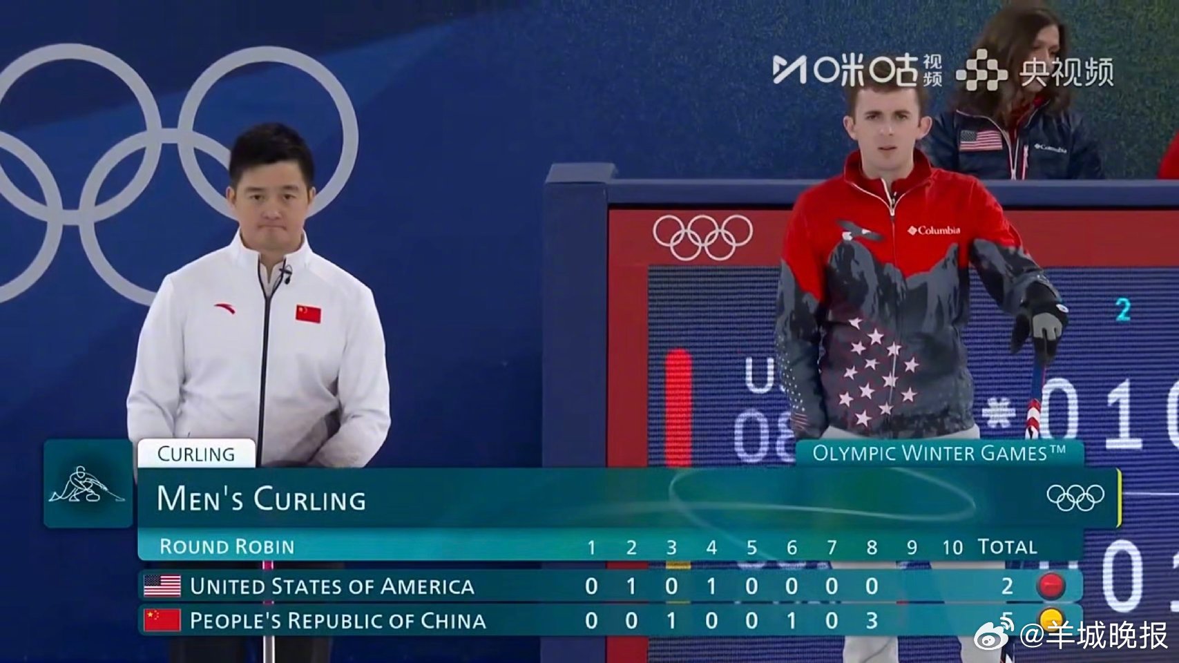 #中国冰壶男队8比5美国队##中国冰壶男队两连胜#米兰冬奥会中国冰壶男队vs美国