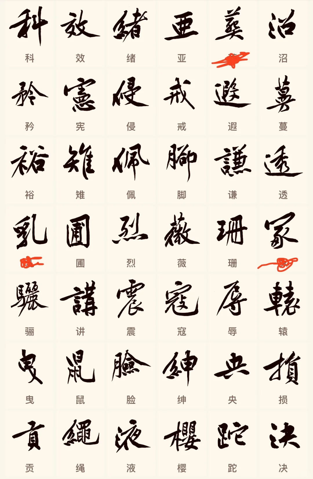 黄庭坚字库2.0局部【二】