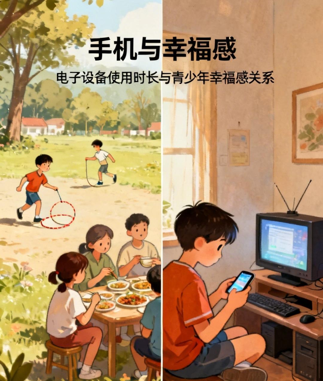 手机的出现着实让幸福感大幅降低。研究表明，在移动设备上花费更多时间的青少年明显更