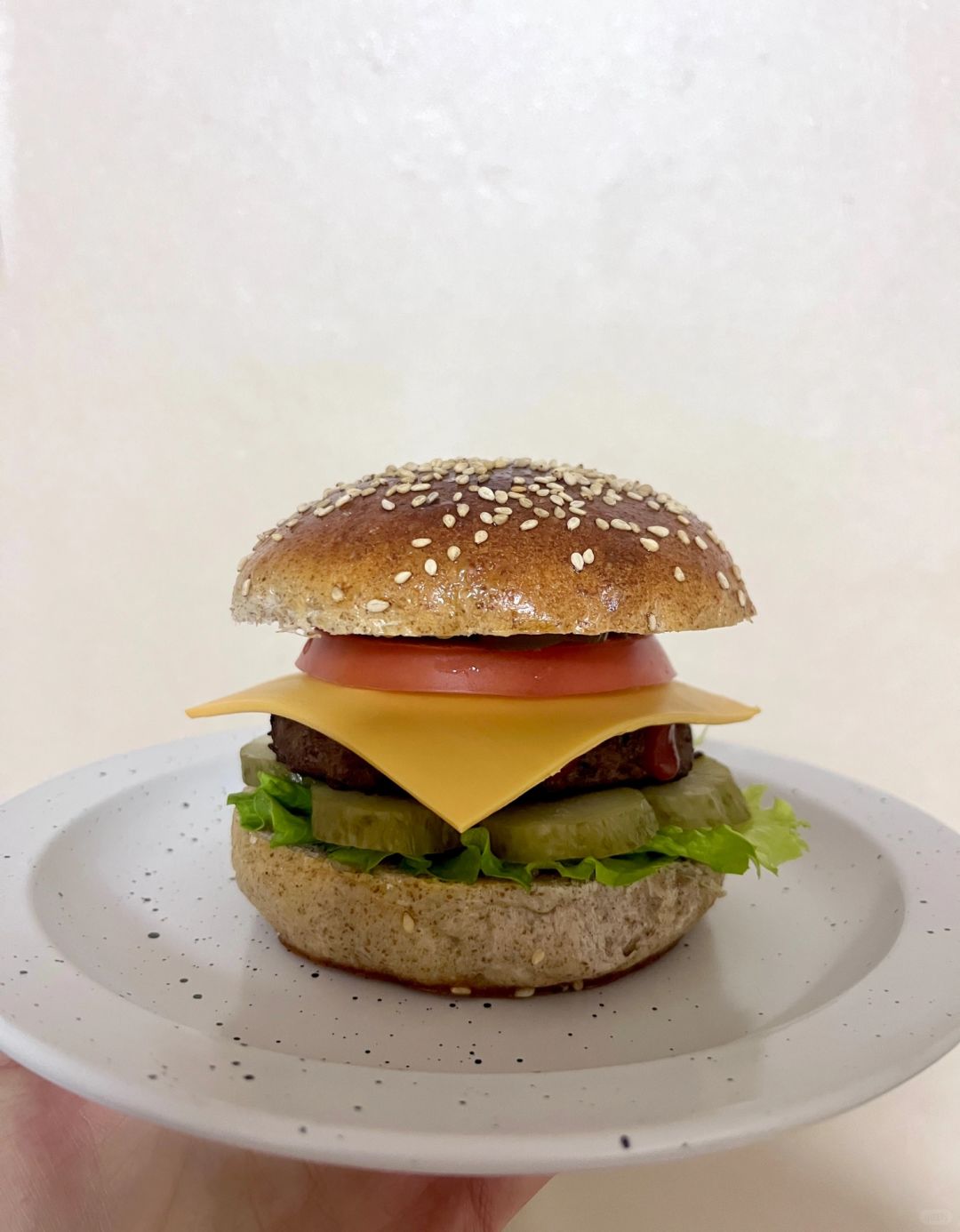 自制超简单免揉全麦汉堡胚🍔