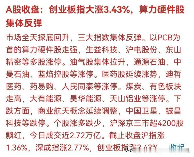 💥 2026年7月14日收盘复盘，A股惊天大逆转！创业板指涨3.43%，420