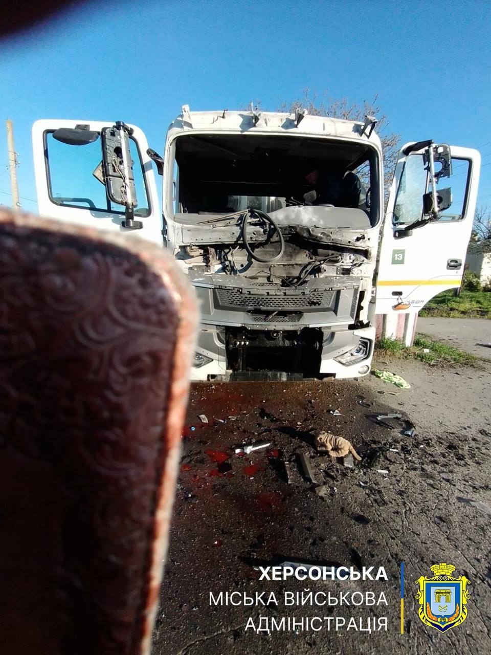 乌克兰UA  今天早上，在赫尔松附近的特克斯季利内（Текстильне）村，俄