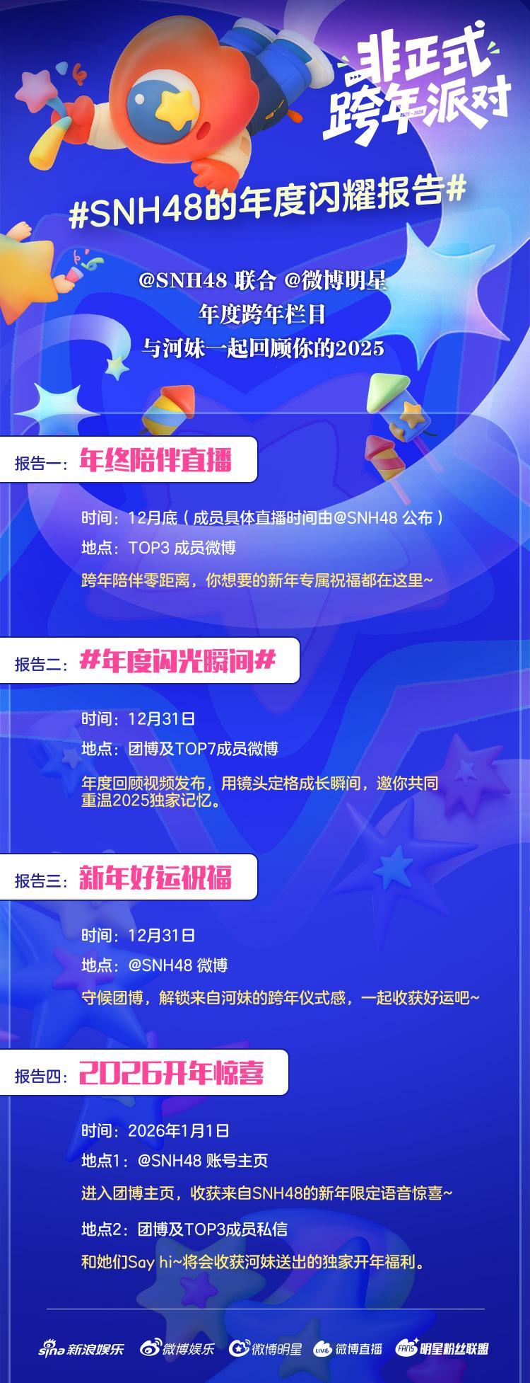 SNH48超话非正式跨年派对SNH48的年度闪耀报告 SNH48x微博明星 联合