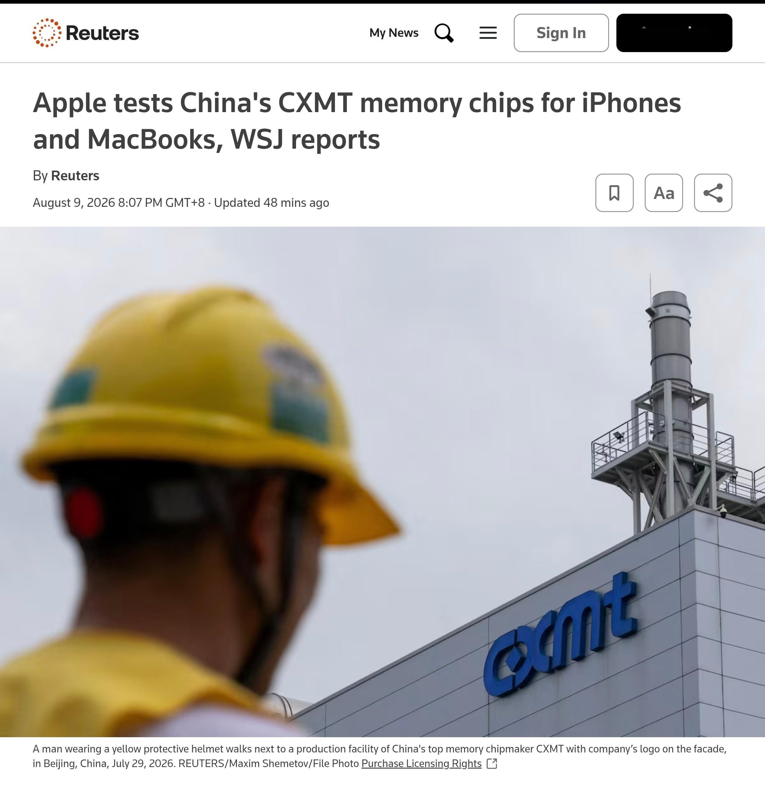 据知情人士透露，苹果公司一直在测试中国长鑫存储的内存芯片，测试范围涵盖 iPho
