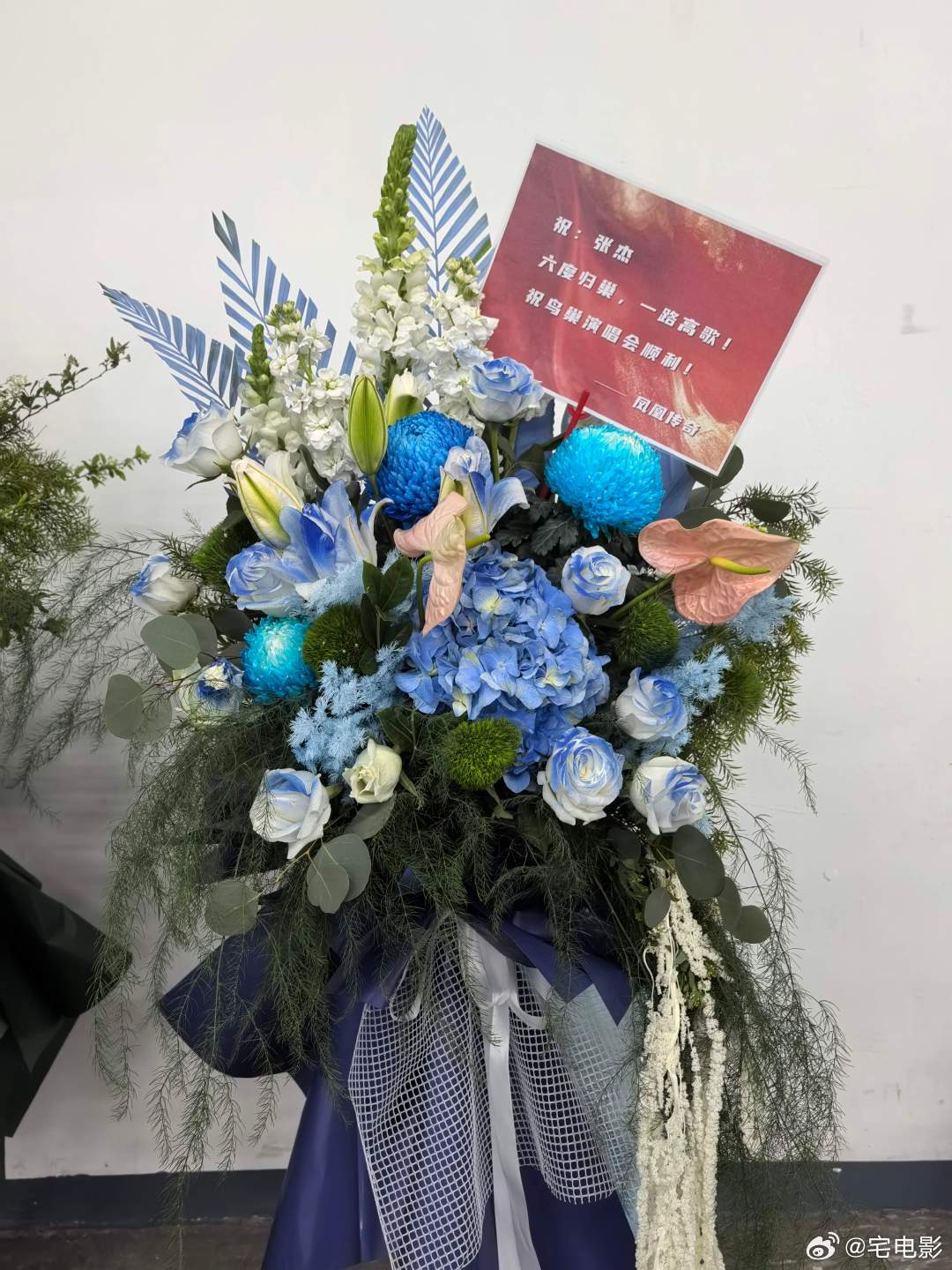 张杰好多明星给张杰演唱会送花篮张凌赫等艺人送花助阵，星光熠熠，演唱会还没开始就先