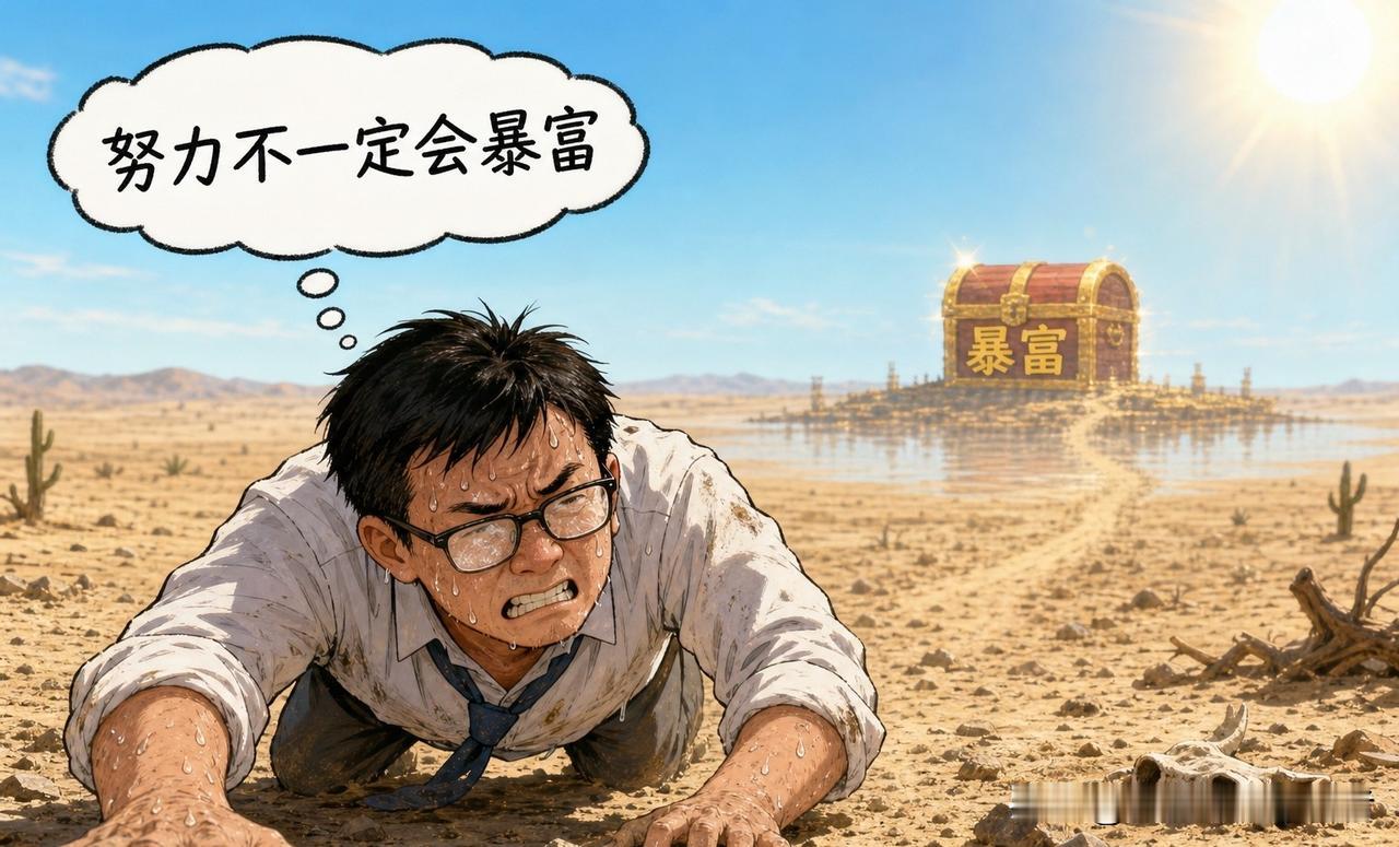 趣味漫画：努力不一定暴富生活讽刺漫画