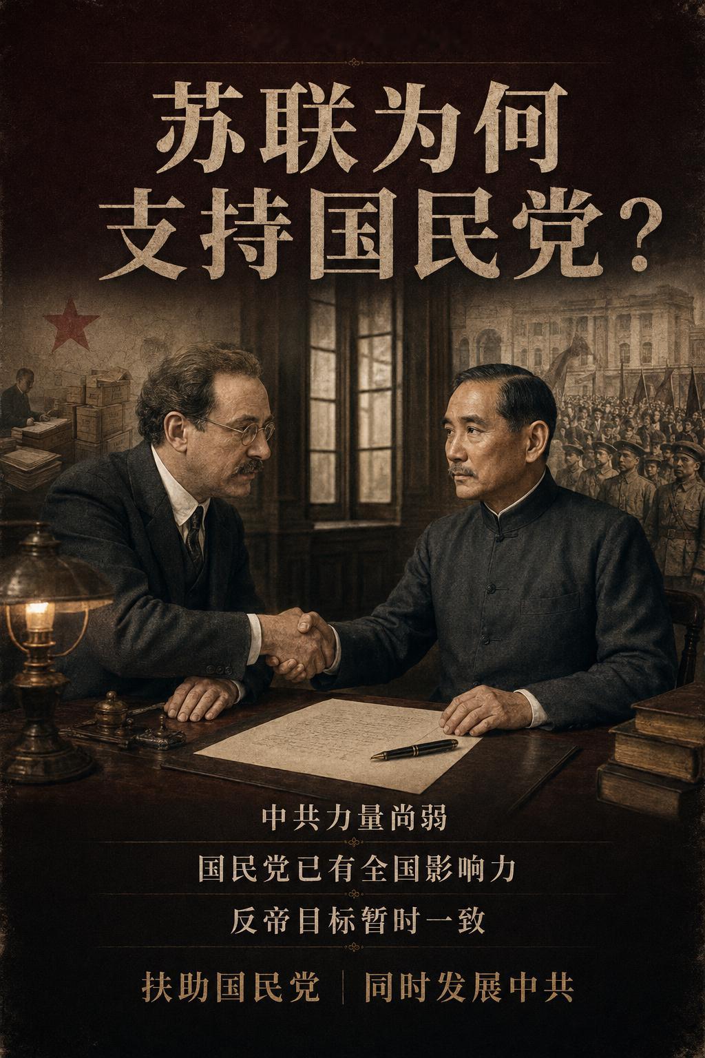 1920年代，苏联为什么选择支持国民党? Claude对此解答：苏联选择支持国民