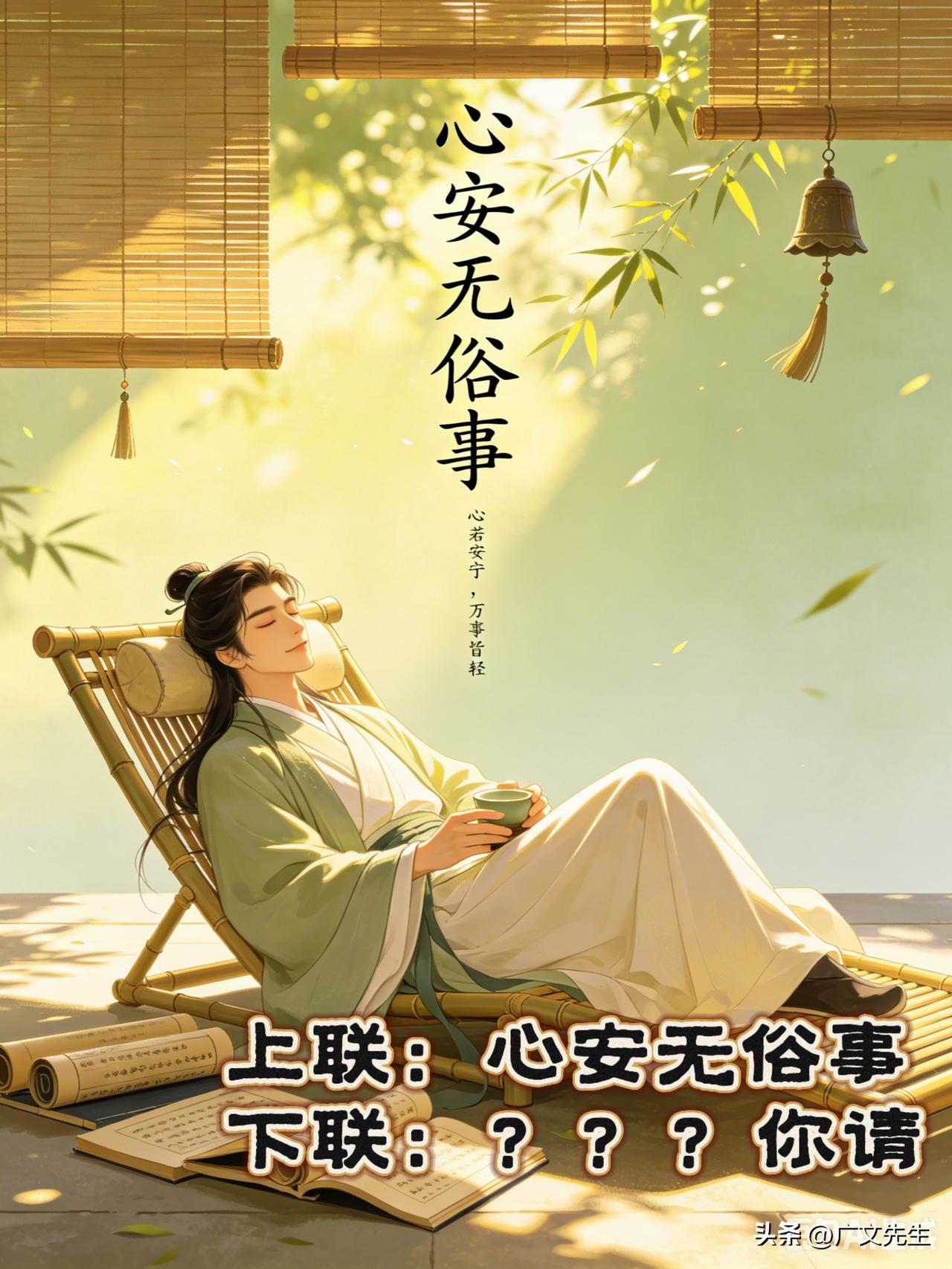 各位爱好对联的朋友，大家好
平常日子静心养身，没事就喜欢琢磨对联，有感生活心境写