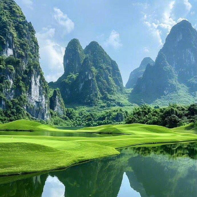 桂林山水甲天下。桂林山水，果然名不虚传。