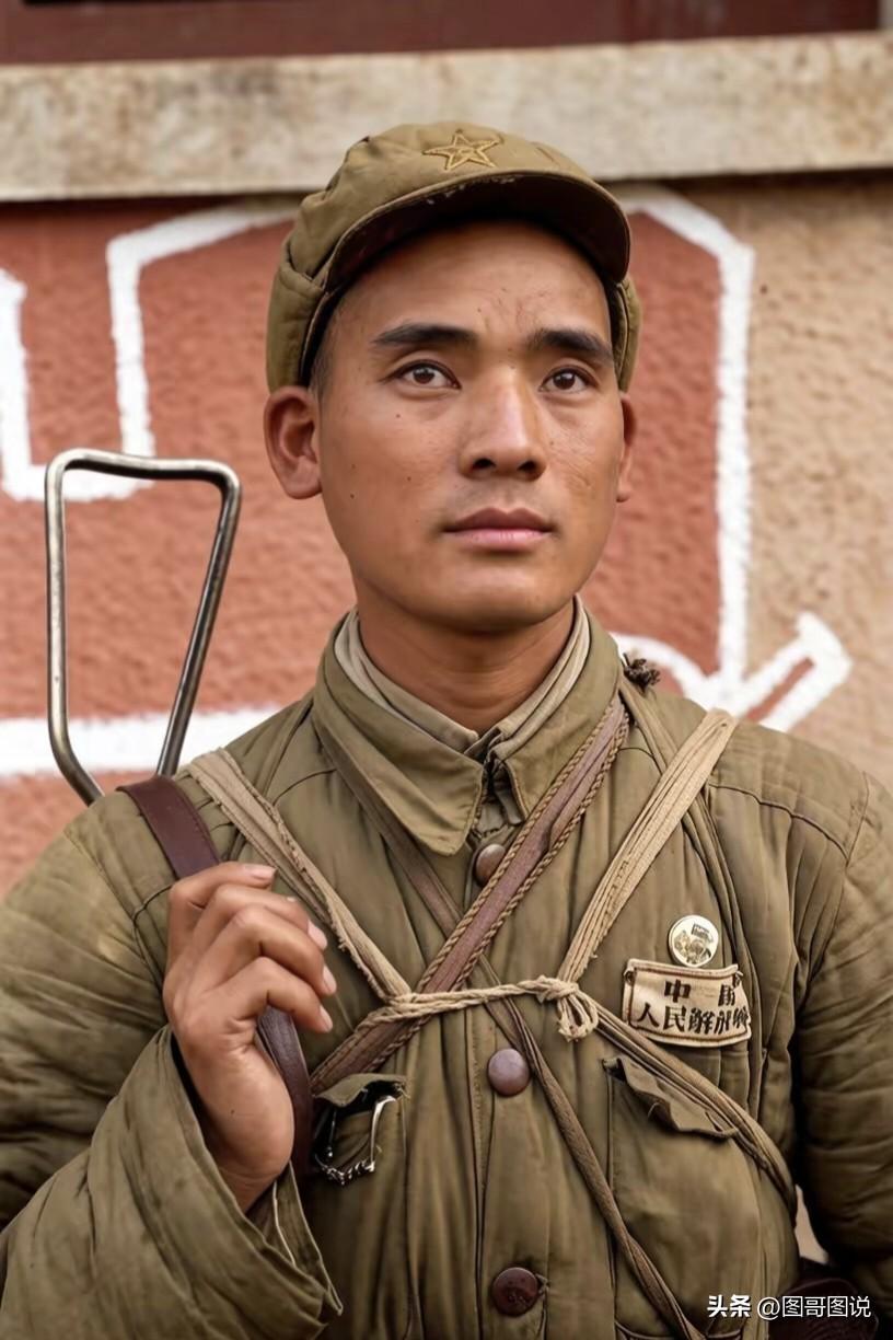 这是一张中国人民解放军的珍贵影像，照片中的解放军战士，眼神充满杀气，一看就是久经