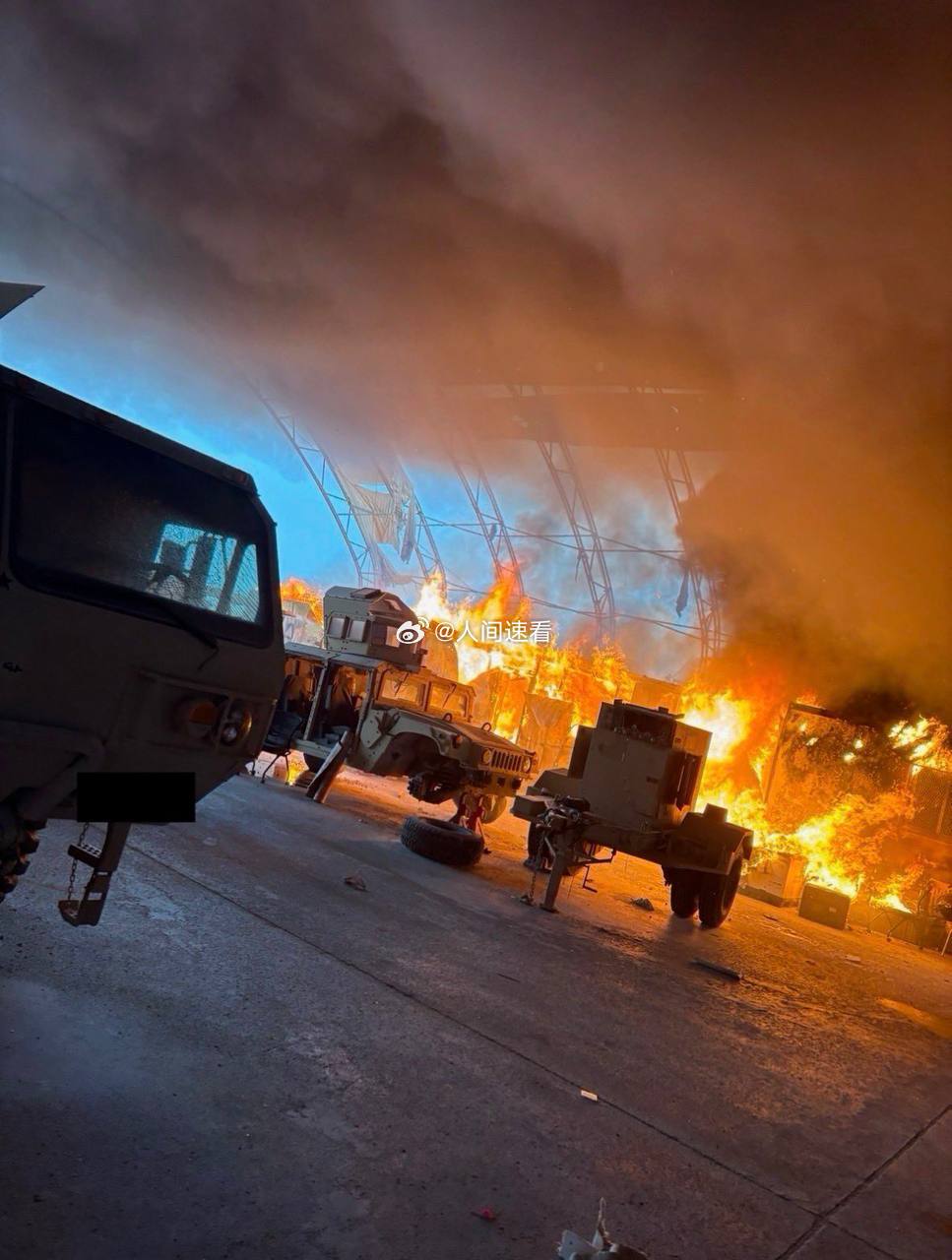 卫星图像显示伊朗击中美军多个基地伊朗成功袭击了阿联酋境内的一处美国爱国者导弹基地