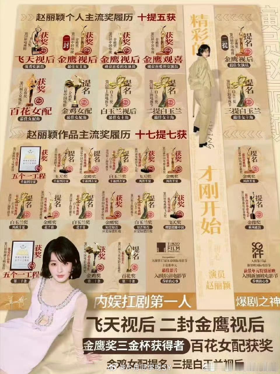 赵丽颖未入围某些人真的好在意赵丽颖啊、那么多入围的不够看吗？只知道赵丽颖金鹰飞天