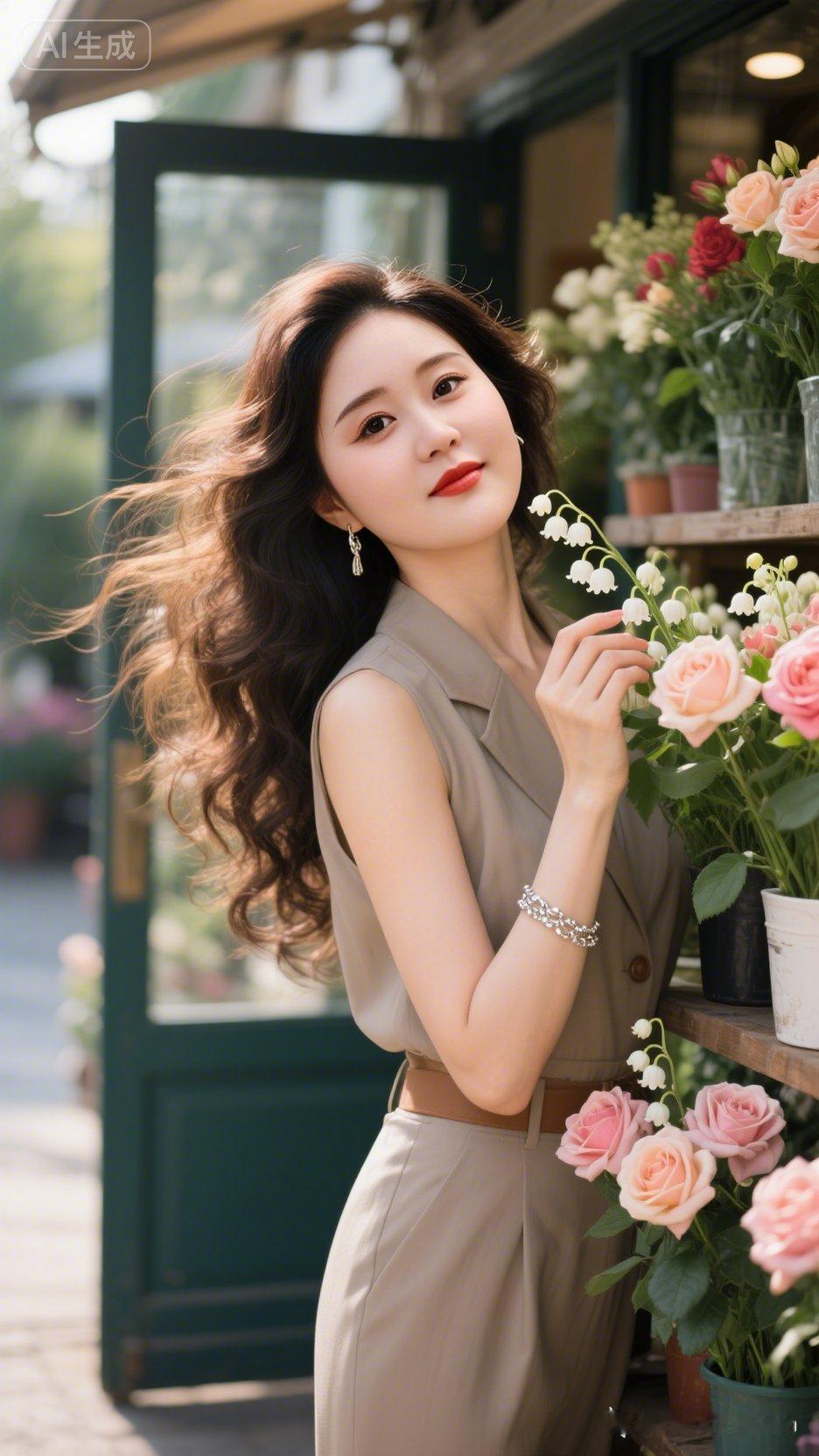 优雅气质，花海中的温柔时光