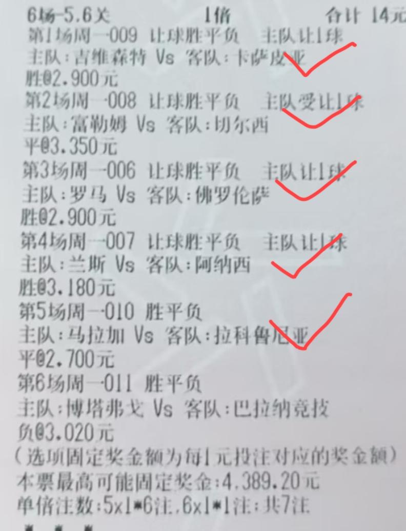 吃大肉还是喝汤就看最后一场了！
前面5场已经比完，全部精准命中，就看最后一场01