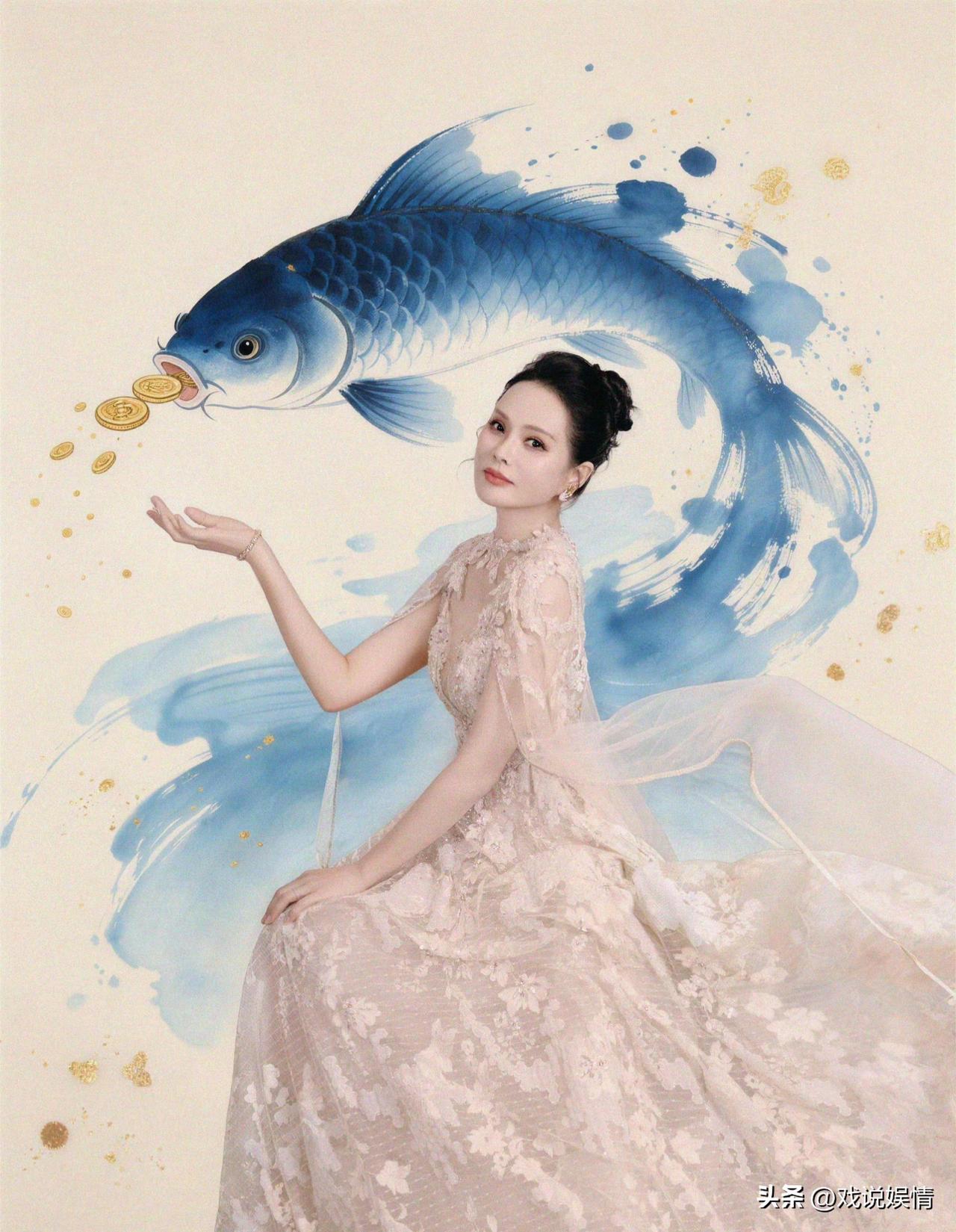 伊能静正月初五晒照迎财神！
2月21日，伊能静分享了一组美照，并附文迎财神口诀恭