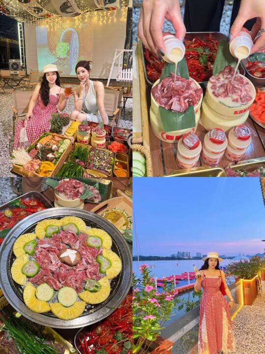 在江边！！竟然吃到了乳酸菌烤肉！！！