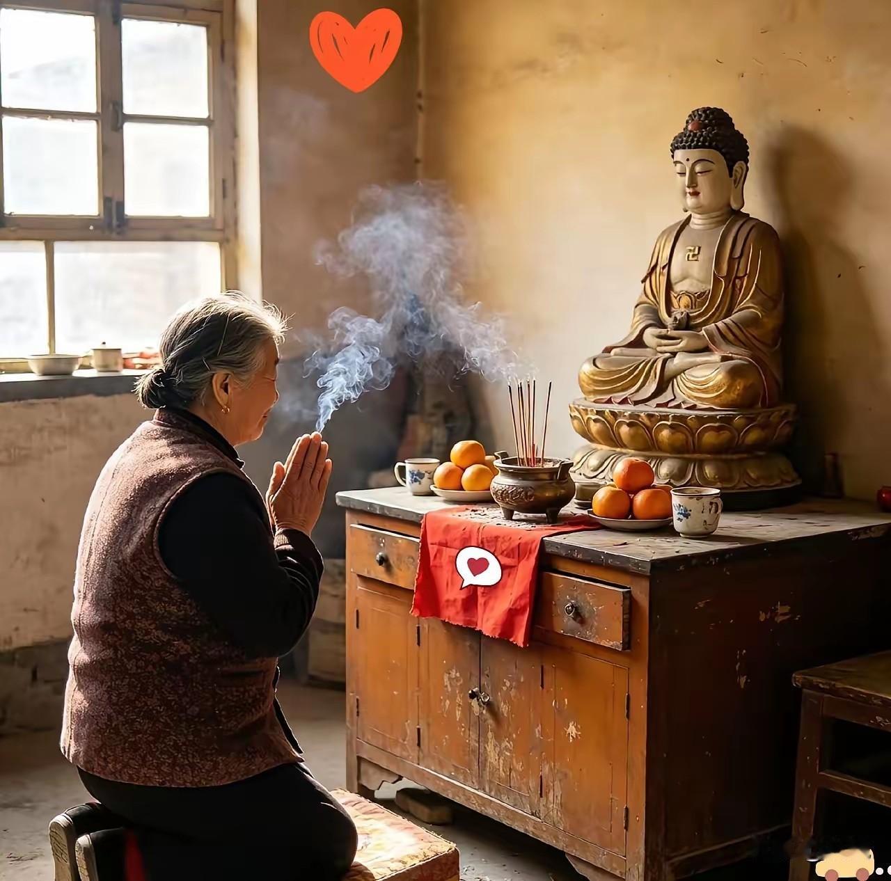 68岁老太砸了45年的佛像，早晚三炷香从没断过。自己常年咸菜配粥，儿女给的钱大半