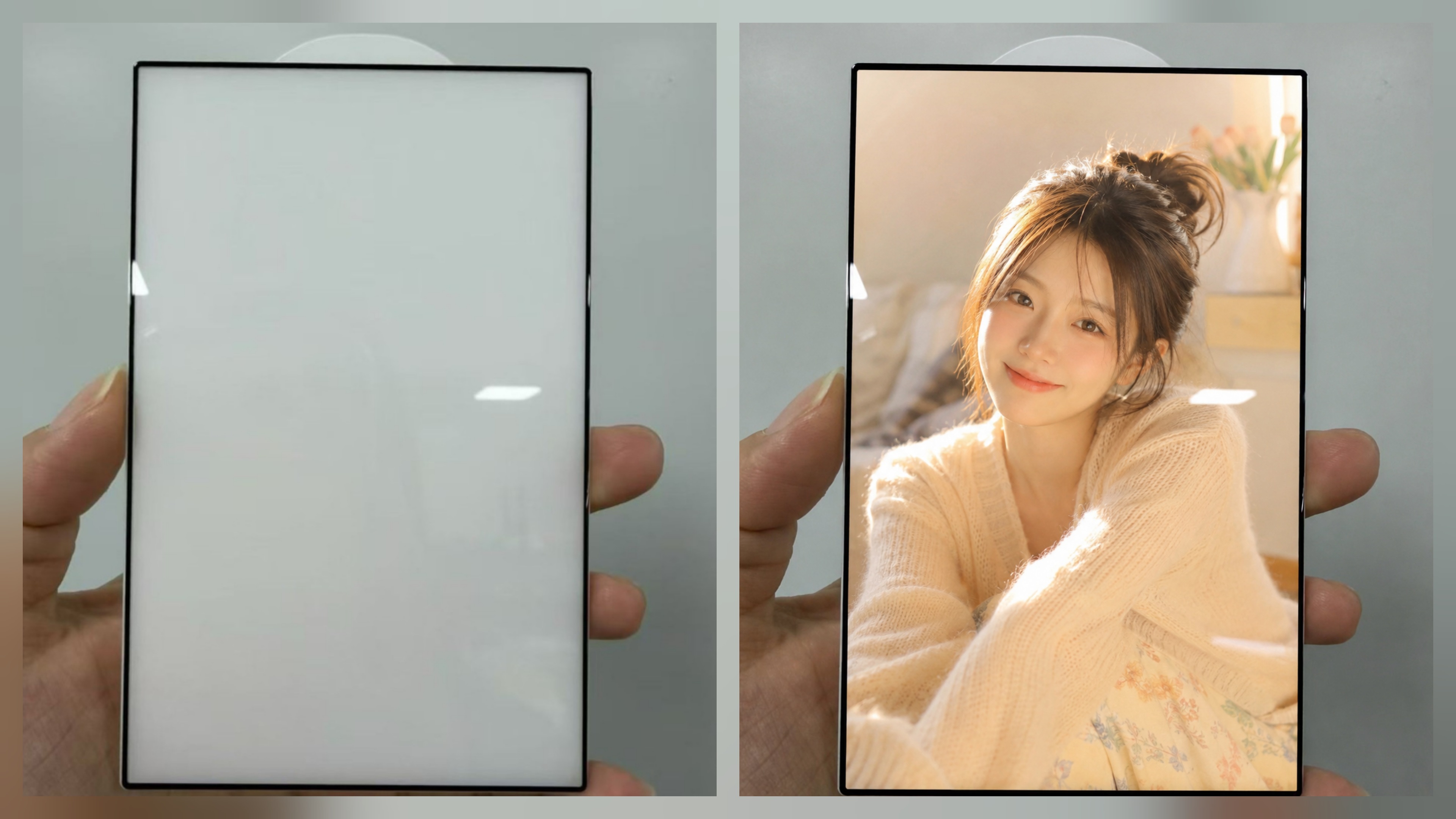 我们把三星Galaxy Z Fold8 Wide的这块钢化膜加上个屏幕，那么它的