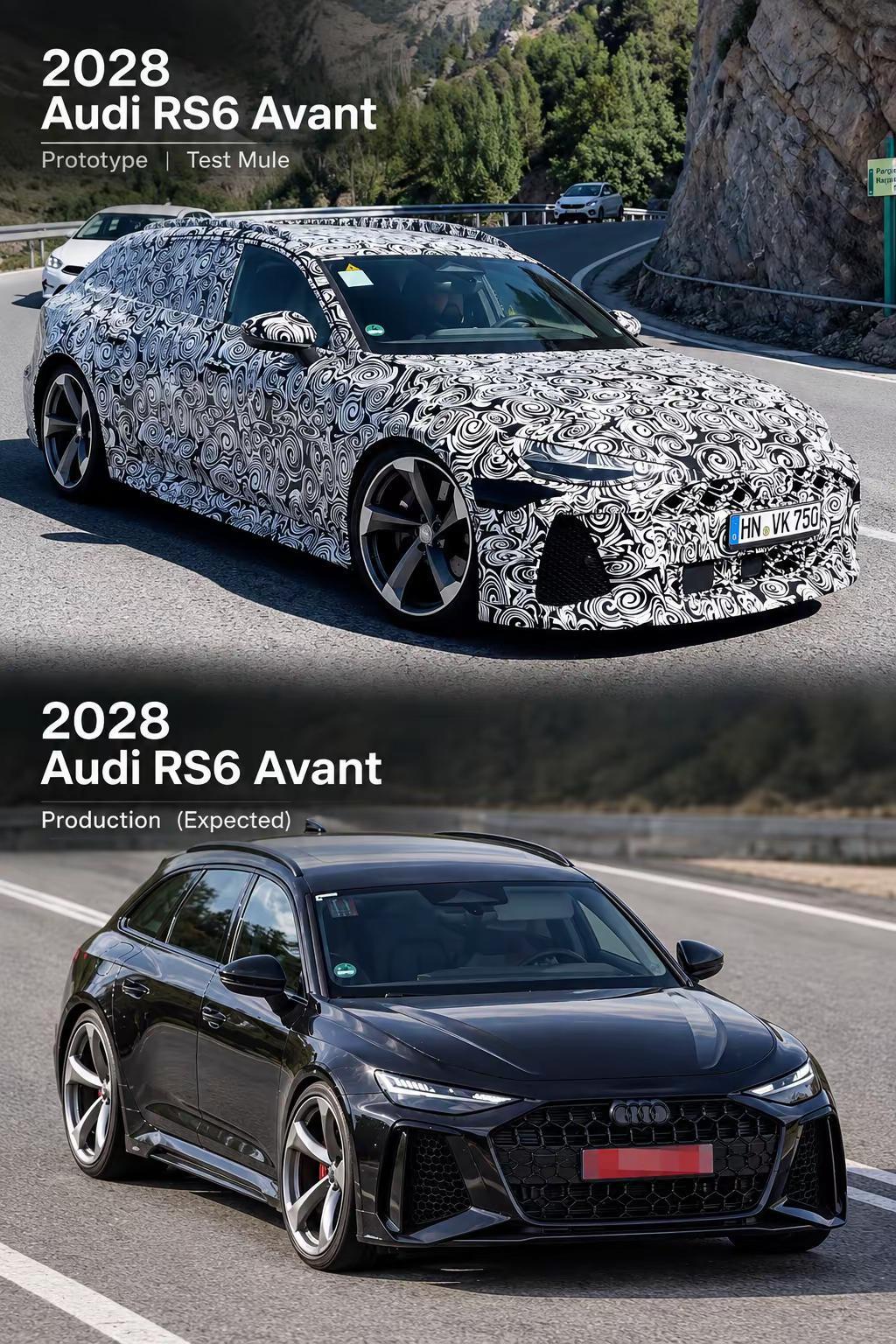 2028全新奥迪RS6  Avant 无伪装照曝光 你觉得怎么样？奥迪 奥迪RS