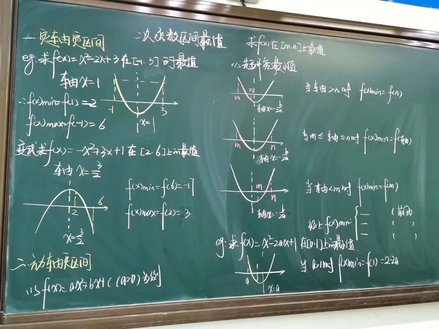 函数的最大（小）值中的二次函数最值问题