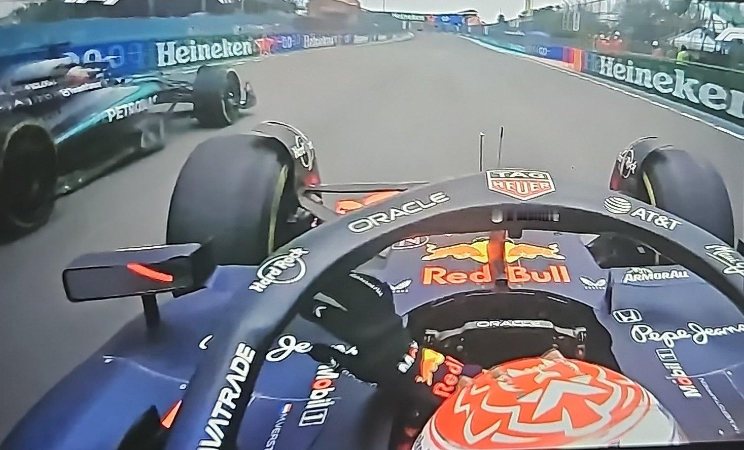 维斯塔潘回场圈向安东内利挥手致歉F12025F1迈阿密大奖赛 ​​​