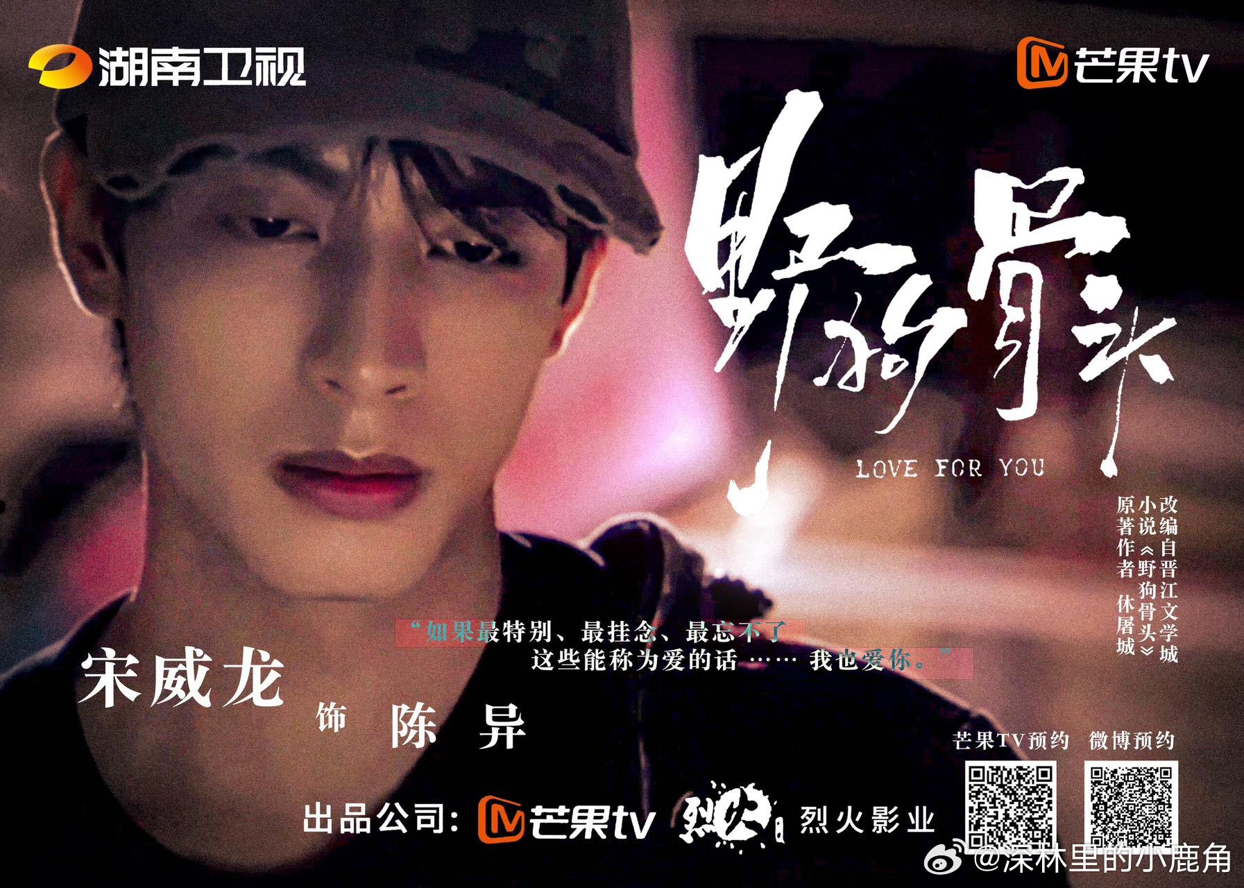 宋威龙一天官宣两部上星剧 《野狗骨头》登湖南卫视，《千香》上江苏卫视，双剧上星太