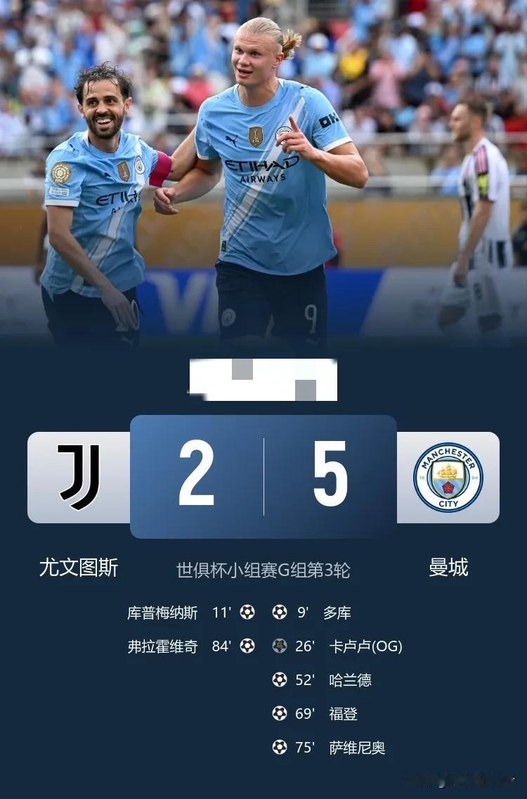 世俱杯曼城摧枯拉朽5:2横扫尤文图斯，小组三连胜出线，那支战无不胜的曼城回来了！