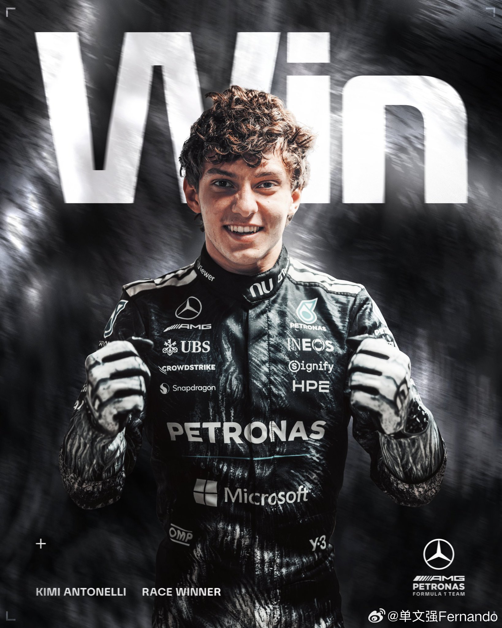 安东内利夺得F1日本站冠军 安东内利！！！日本大奖赛冠军🏆背靠背两站第一带回！