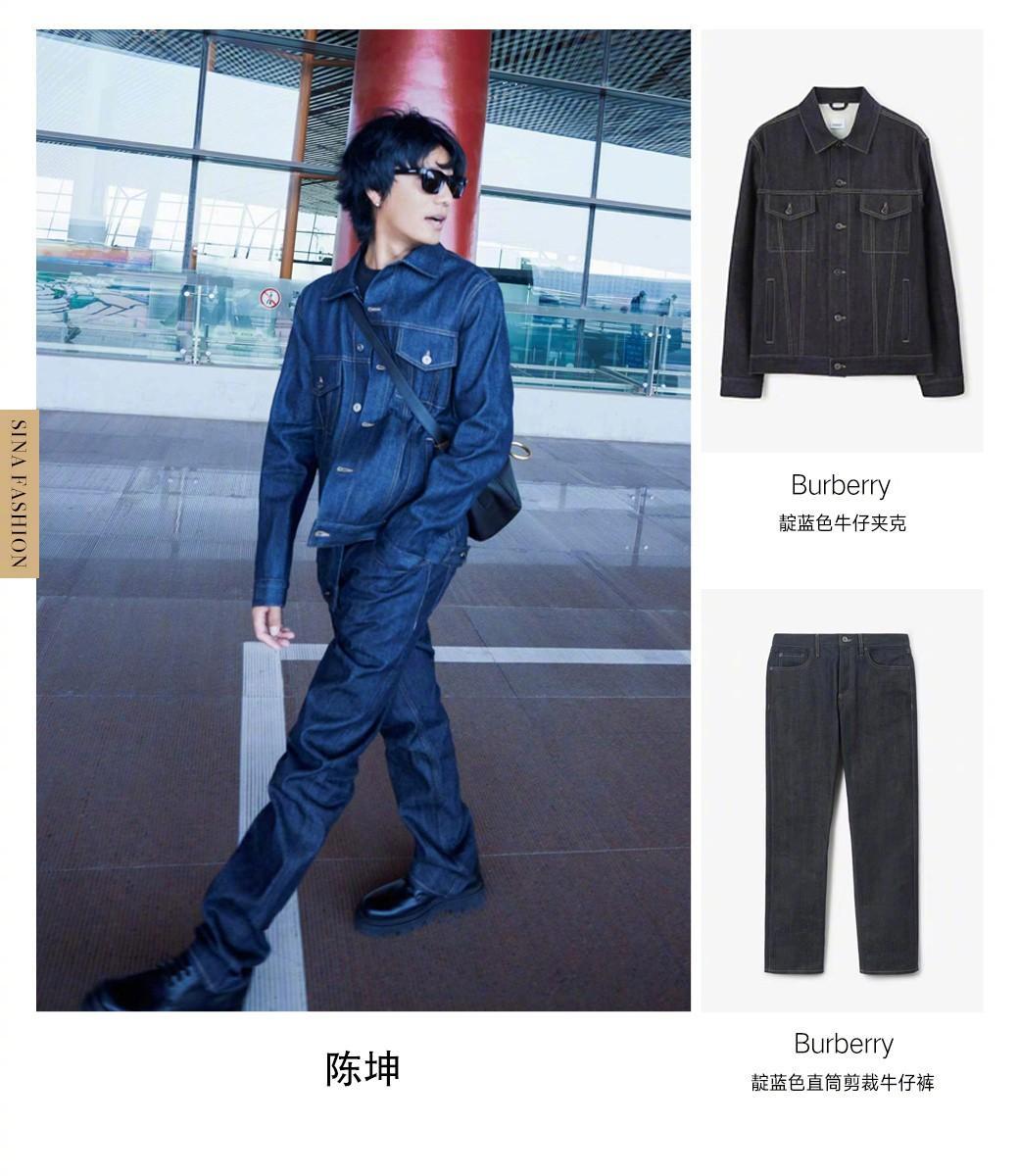 #我要上微头条#陈坤出发伦敦时装周，一身Burberry牛仔套装，搭配黑T、墨镜