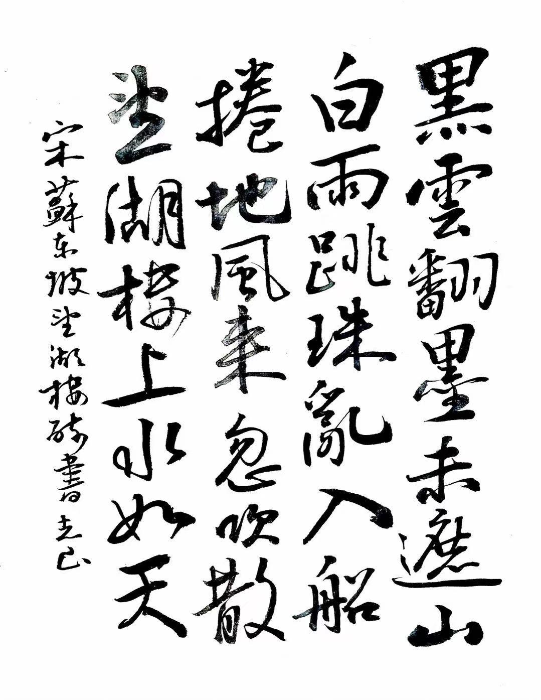 分享你的手写字行书：苏东坡诗一首，请诸位书友批评指正。