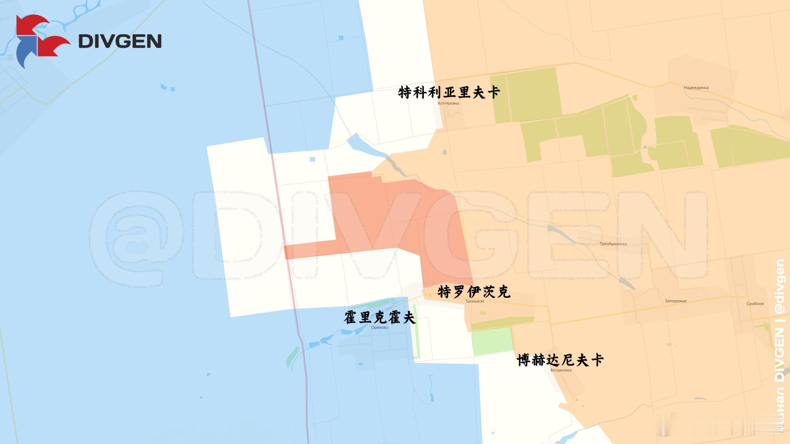 俄军进入第聂伯罗州来源：DIVGEN 🚩 Карта СВО俄乌局势新进展美俄
