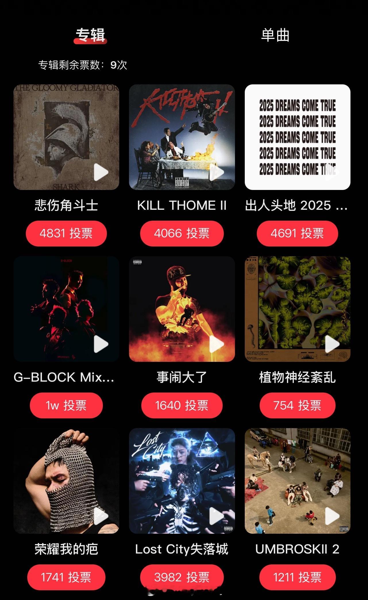 中文说唱 网易云上半年最佳专辑投票情况：GBLOCK、Rapeter、华云龙位列