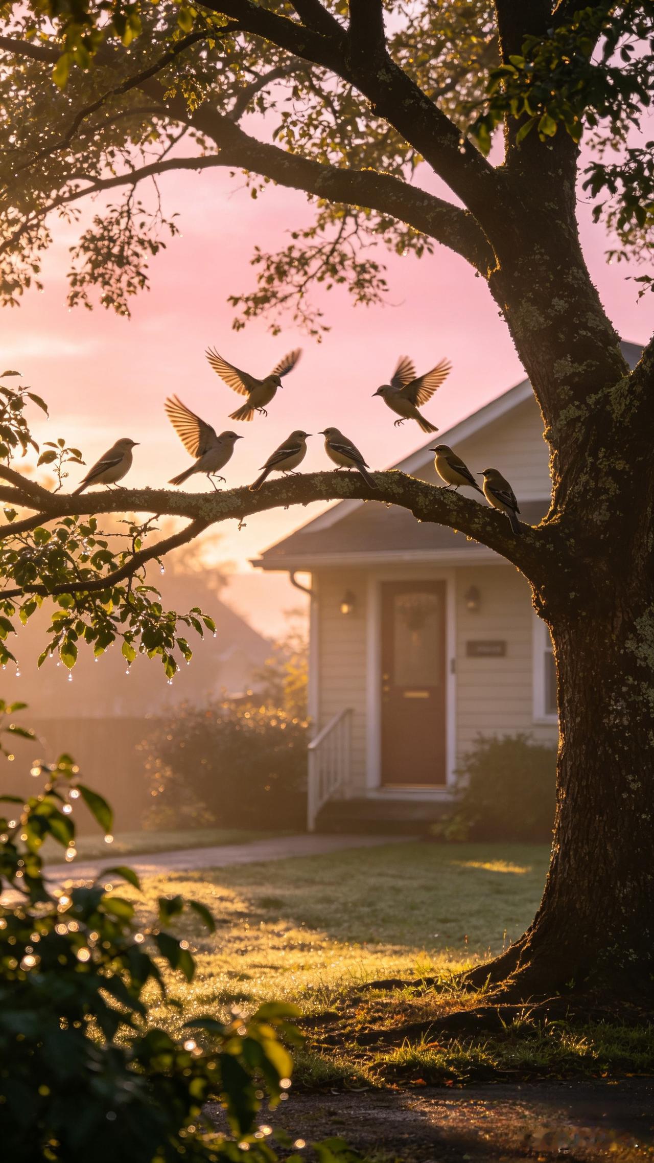 不瞒大家说，我每天最惬意的事，就是晨起煮杯茶，听着鸟儿叽叽喳喳开启新一天。
这句