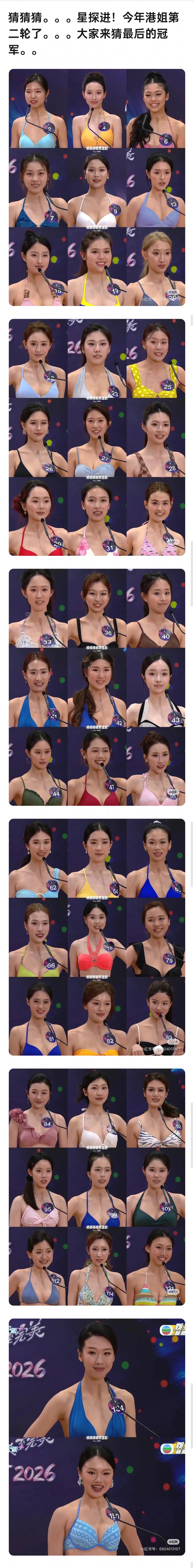 晕人脸了，看不出谁能是港姐冠军