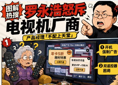 罗永浩怒斥电视机厂商，这回我是真站老罗这边！
虽然不太喜欢罗永浩，但这次他骂电视