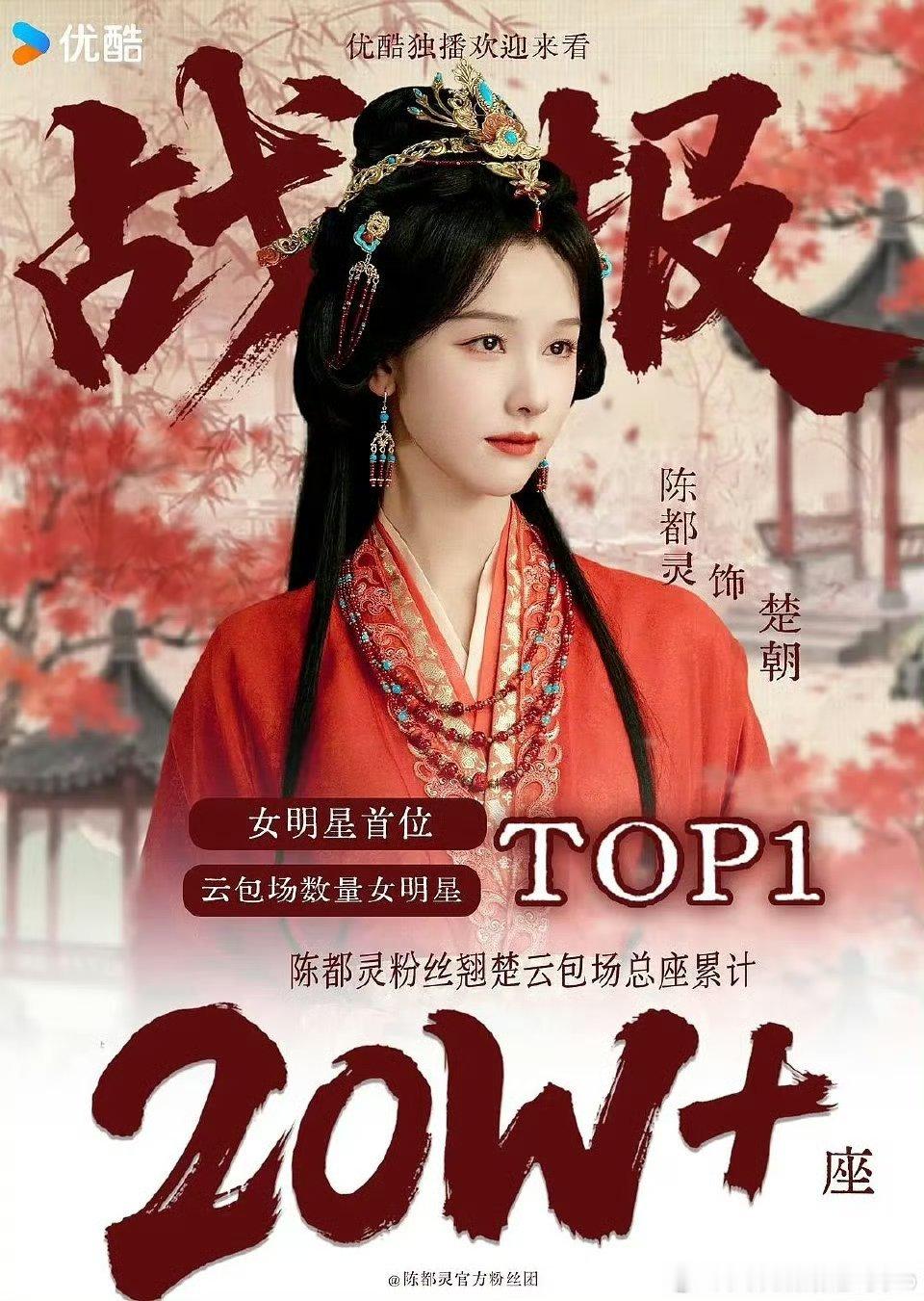 陈都灵翘楚云包场破20w座陈都灵女明星云包场数量TOP1 陈都灵粉丝翘楚云包场破