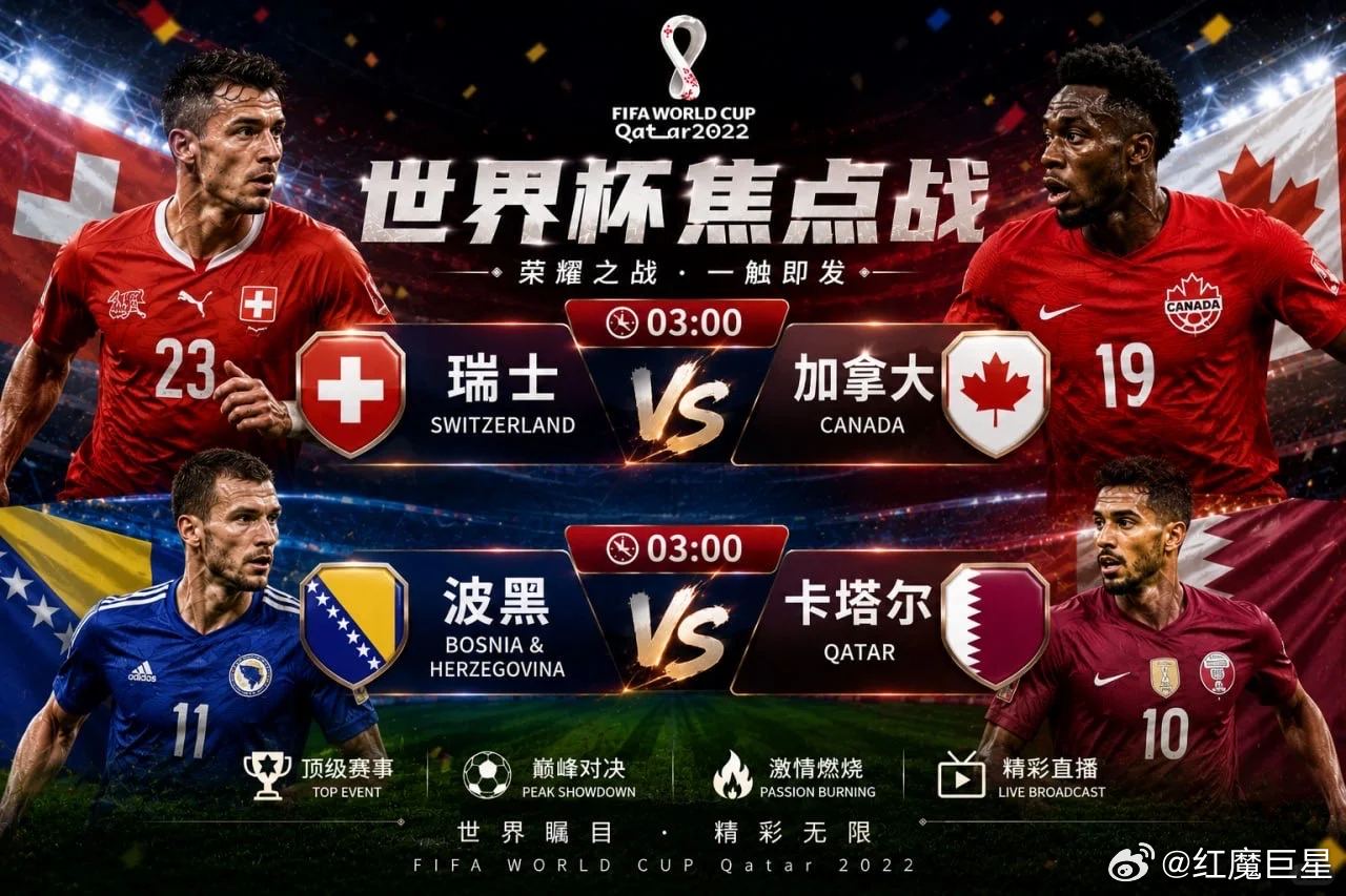 双管齐下，看今晚能不能打响首战双响喜炮🔥⚽️世界杯03:00⚽️场次：瑞士vs