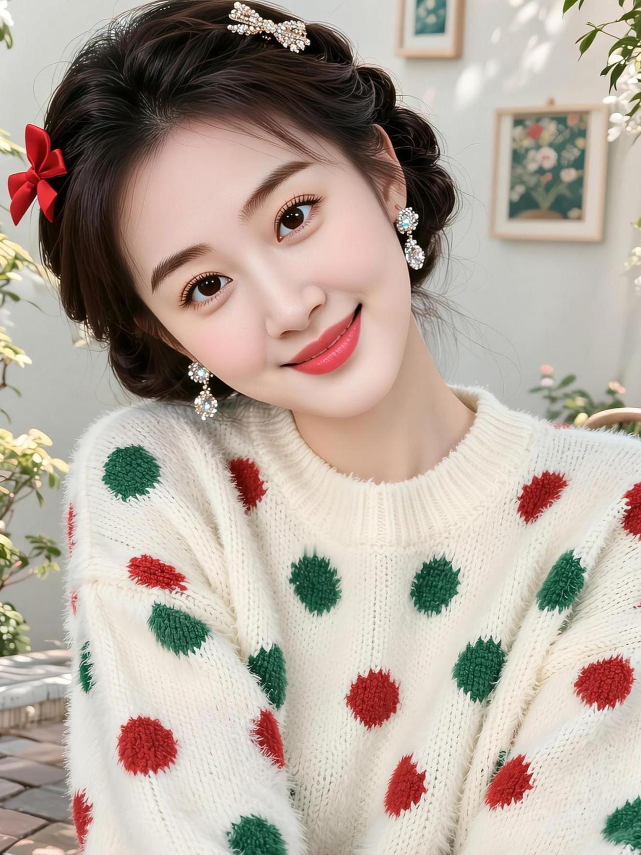 圣诞甜美写真 抖音ai创作 高颜值