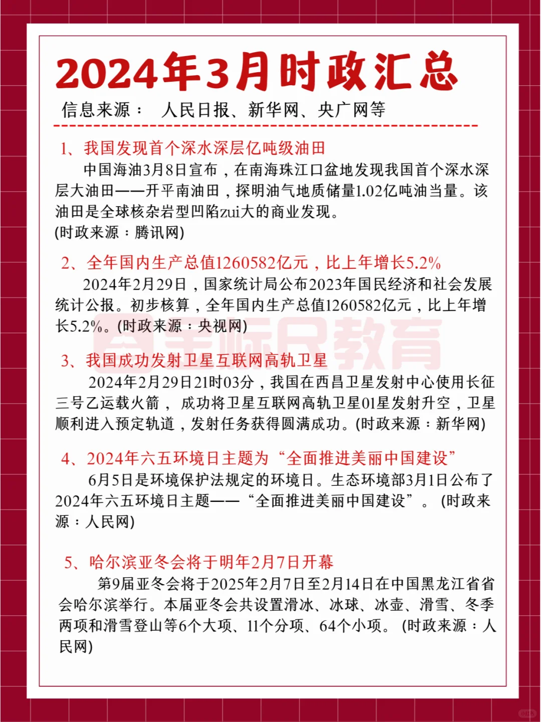 2024年3月时政汇总
