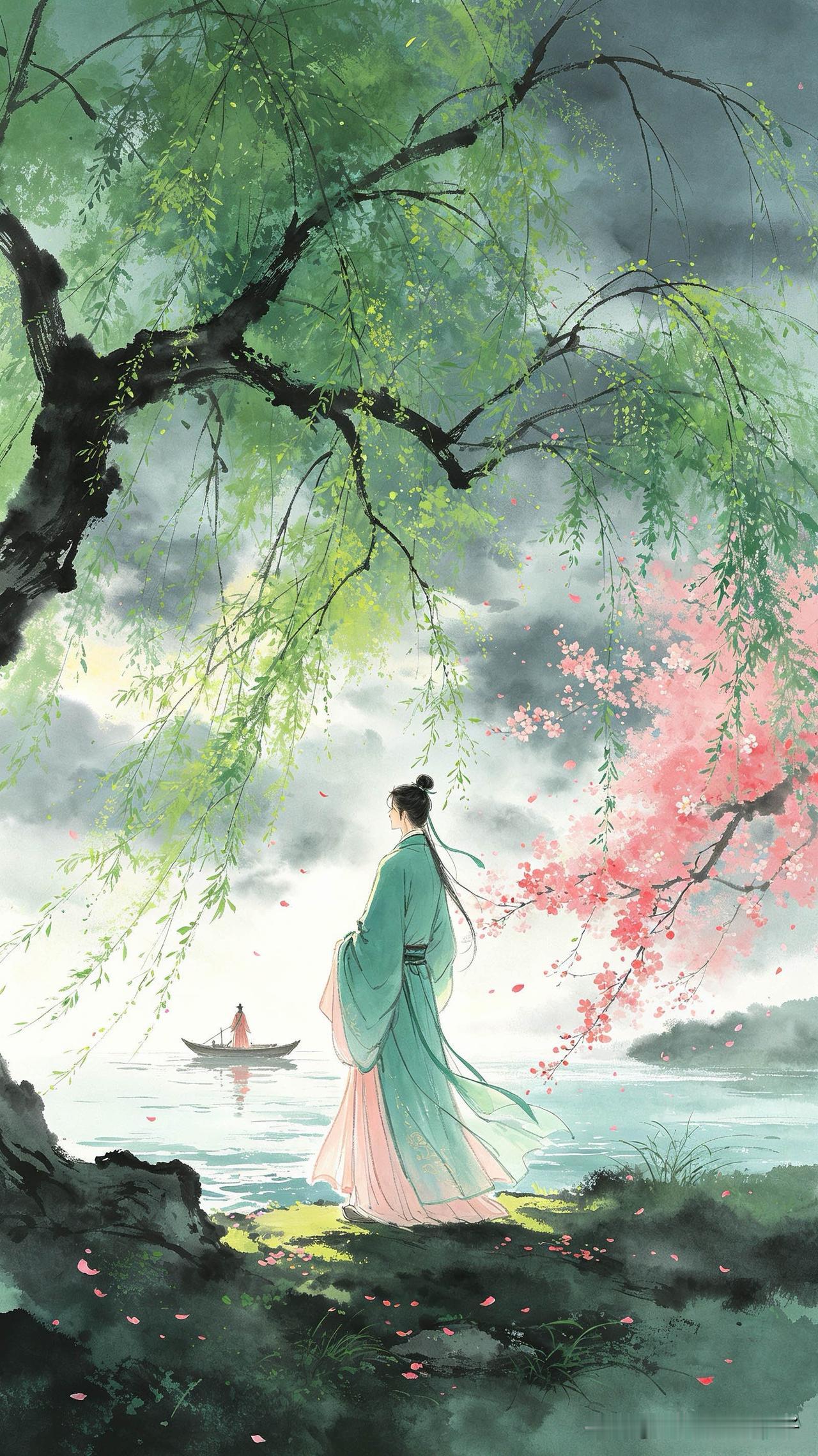 烟柳重重掩暮云，
离歌一曲不堪闻。
繁花尽逐东流水，
      
…………请师