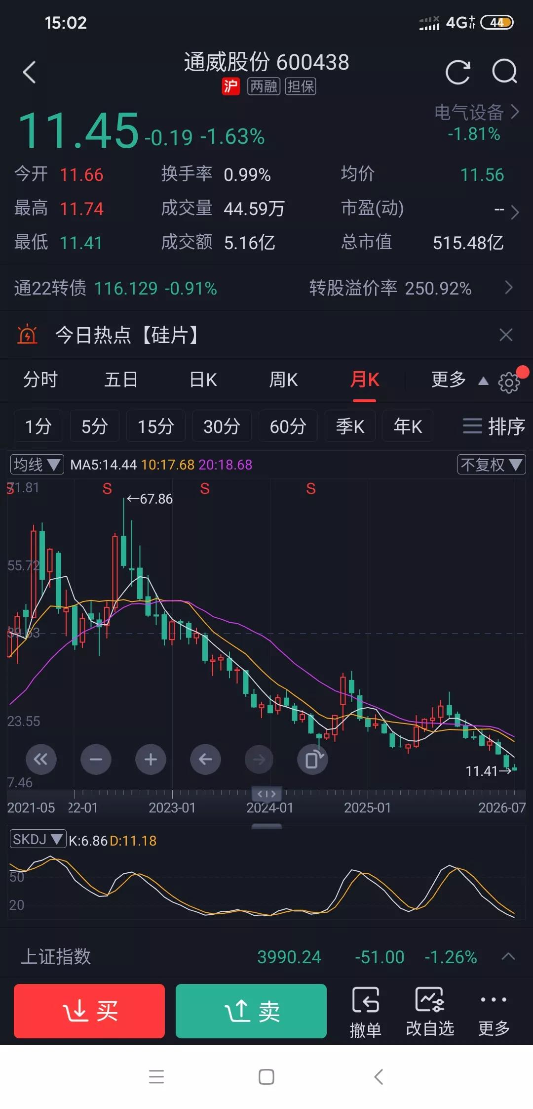 隆基绿能和通威今天又双叒创新低了，这可真是给想抄底的人狠狠上了一课。之前就有不少