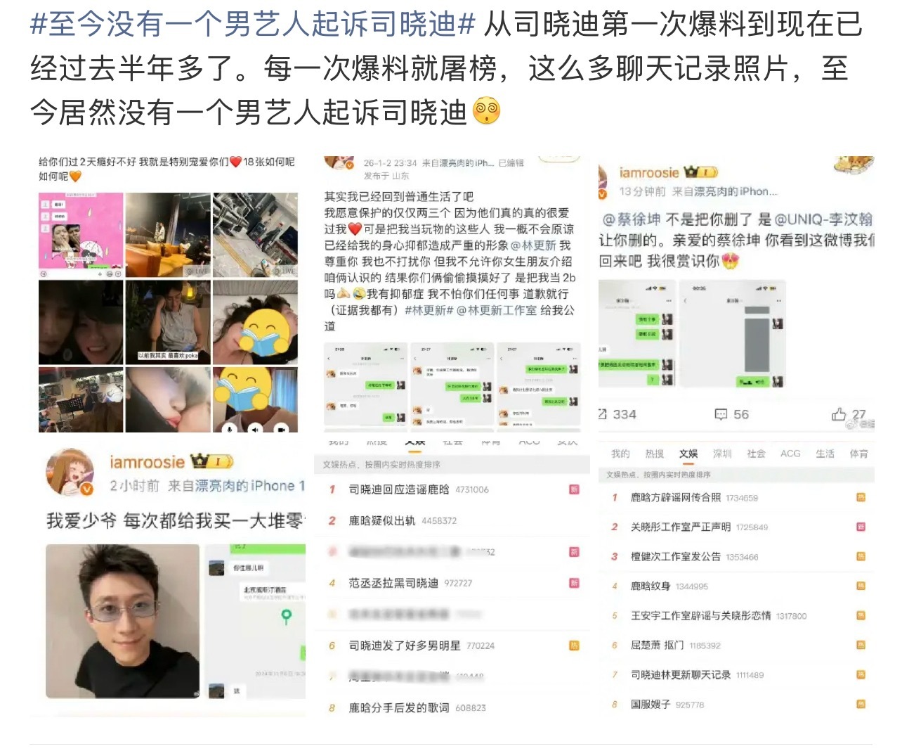 至今没有一个男艺人起诉司晓迪至今没有一个人起诉她 更没有人告她造谣