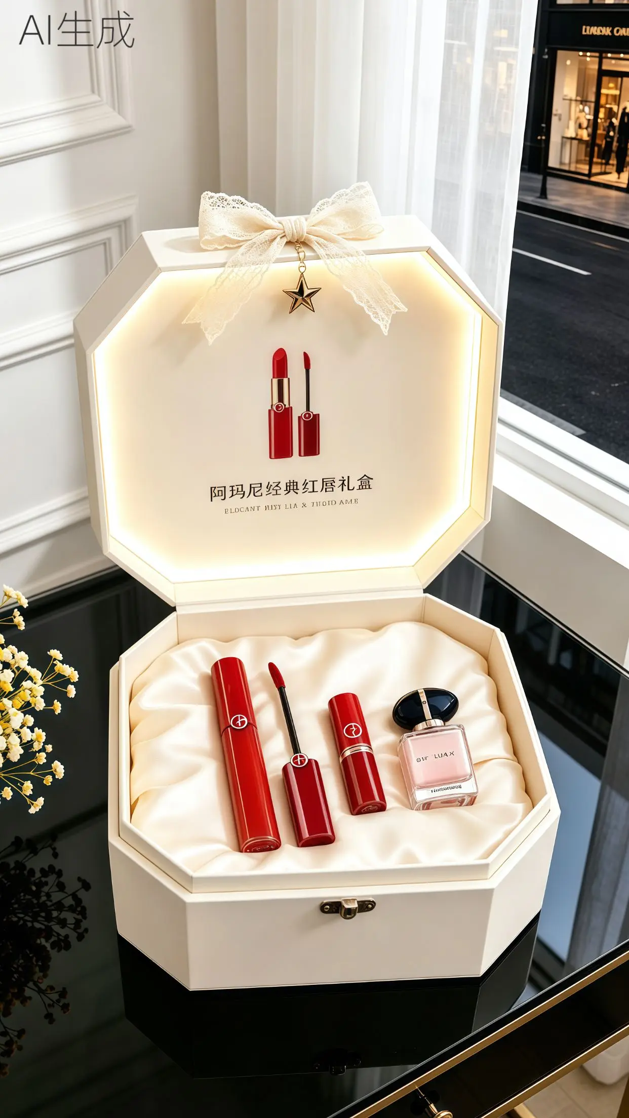送女友仪式感礼物推荐 阿玛尼红管唇釉 口红香水礼盒 女生送礼推荐