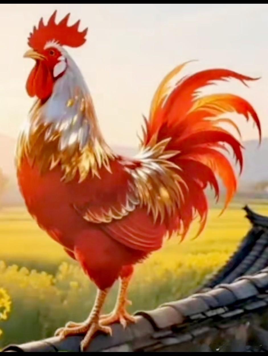 雄鸡报晓，大吉大利。
