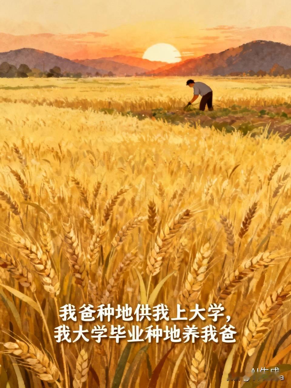 侄子一句话朴实却格外戳心：“我爸种地供我上大学，我大学毕业种地养我爸。”
听起来