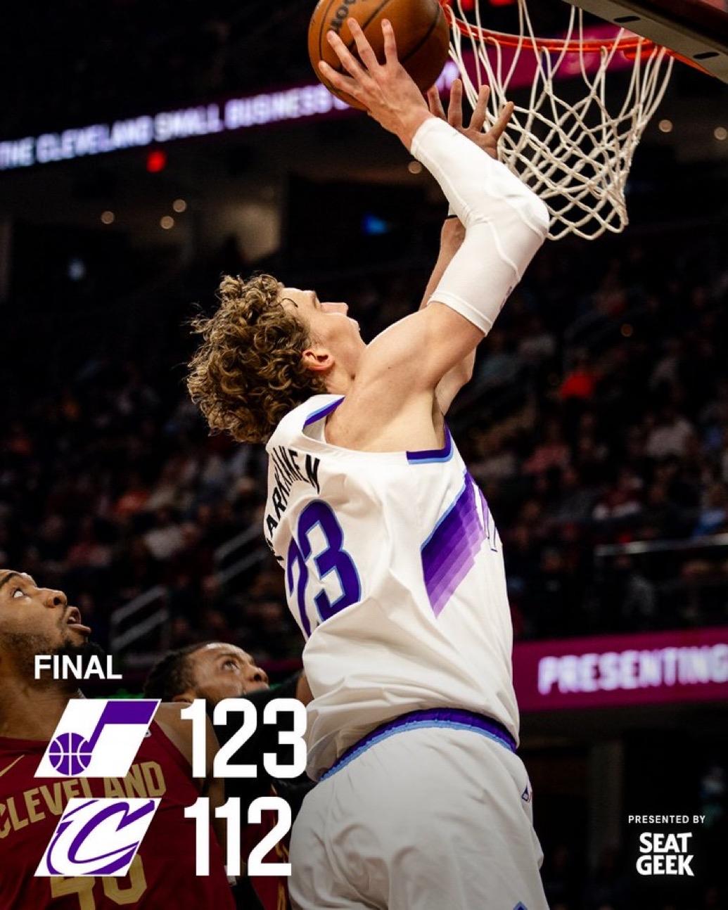 1月13日NBA常规赛战报（6场）：

爵士123-112骑士
76人-猛龙
