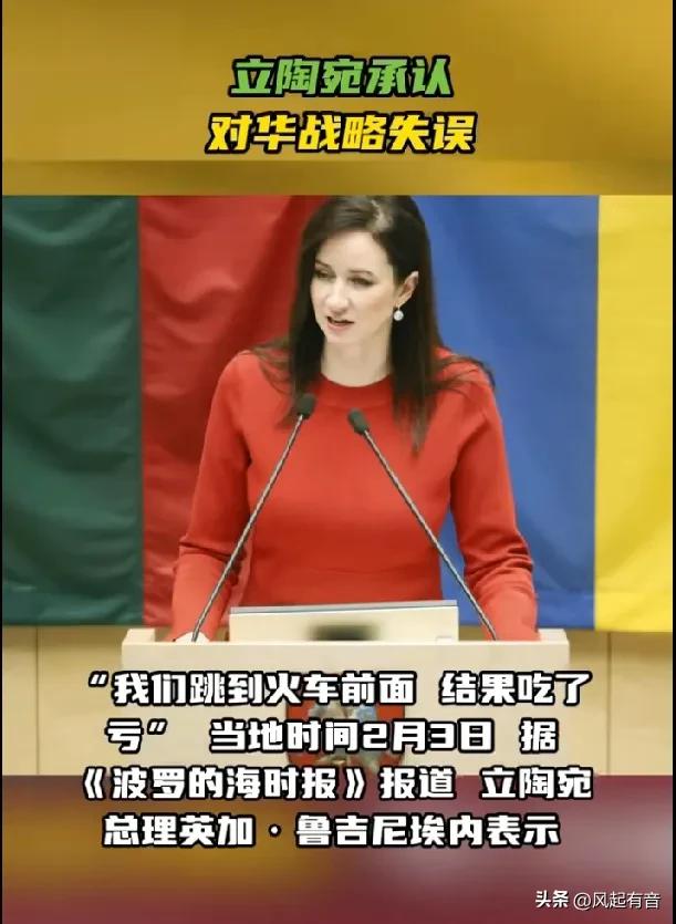 立陶宛总理反思对华立场：“我们跳到火车前面，结果吃了亏。”

据《今日俄罗斯》报