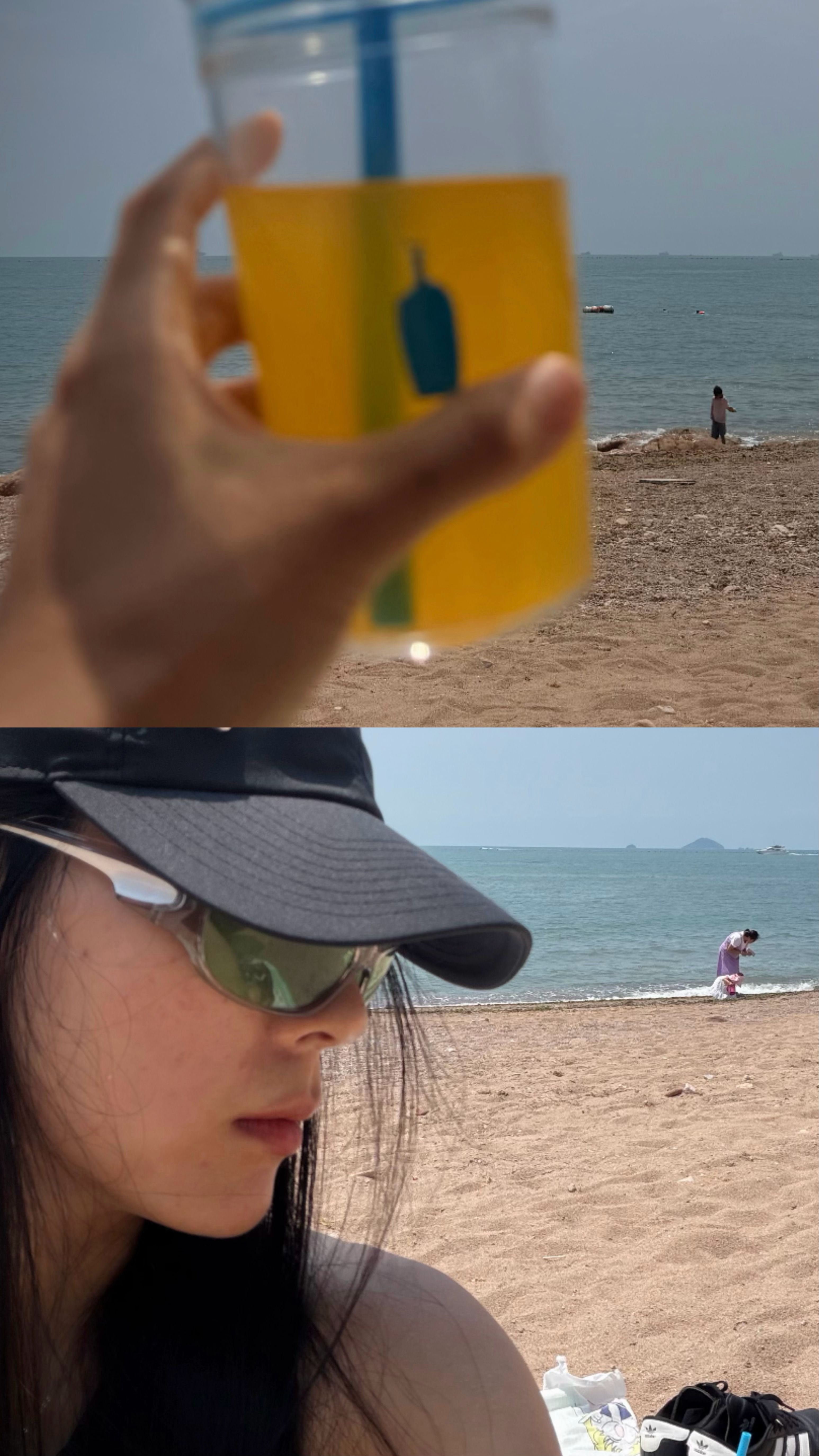 报告！今天中午12点去海边晒太阳“美黑”了！美不美不知道不过确实是黑了喜欢