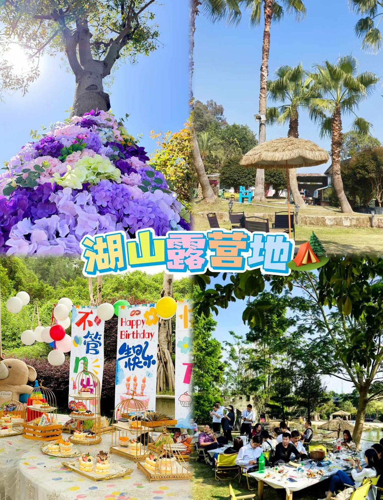 湖山露营地 花都绿谷生日趴太好玩了🥳
📍就在秀湖公园附近，离融创也很近
被大