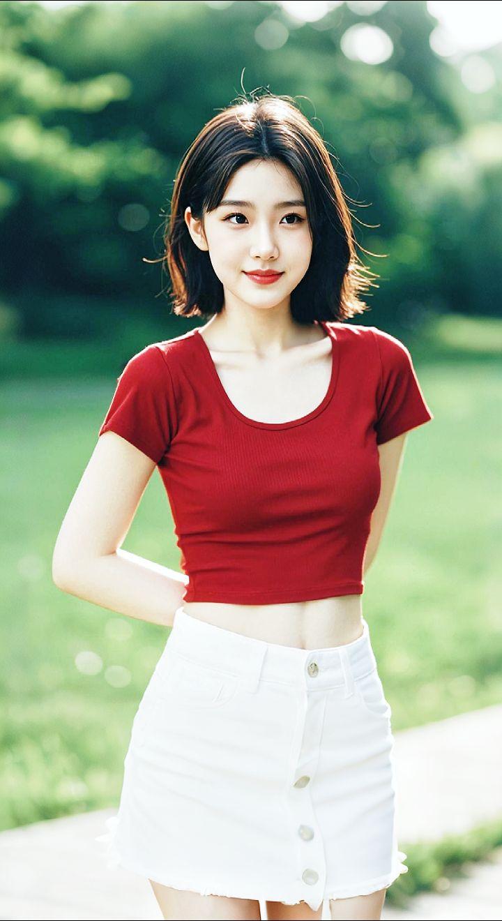 AI扩图 AI午后草坪佳人